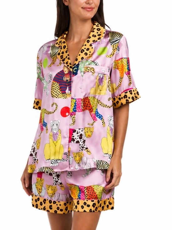 Karen Mabon Other - NWT Anthropologie x Karen Mabon Satin Leopard Pyjama Set size Small